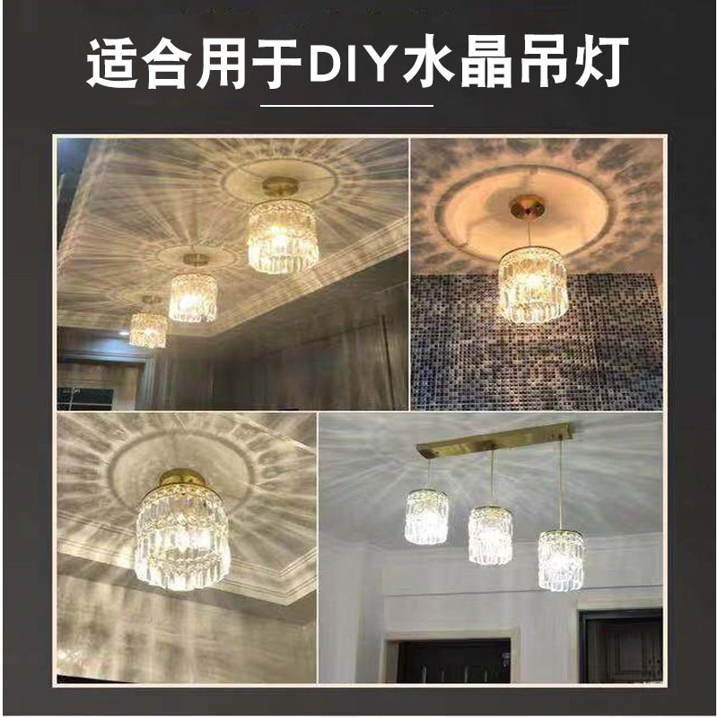 라이트 피팅 교수형 크리스탈 램프 스탠드 철 프레임 테이블 램프 샹들리에 DIY 하드웨어 프레임 더블 링 전등갓 수제 무료 배송