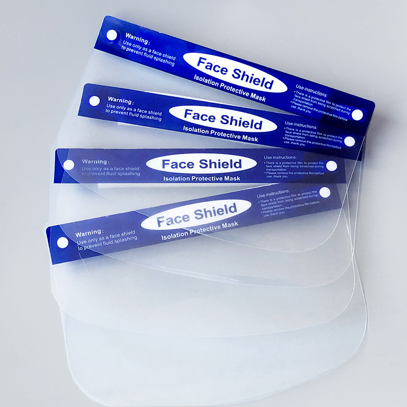 Un gran número de en stock máscara protectora de los ojos protección anti-espuma cubierta protectora anti-niebla HD aislamiento pantalla PET máscara protectora