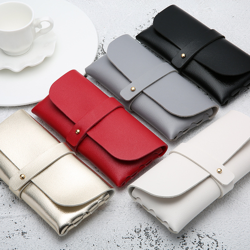 pu leather glasses case Korean fashion sunglasses storage box handmade sunglasses glasses soft bag printable LOGO