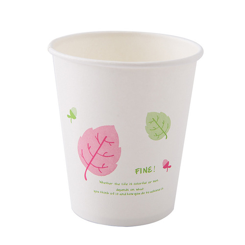 50 disposable paper cups, thickened 250ml native wood pulp water cup, coffee bean, berry juice, milk tea, hot drink cup