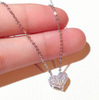 Fashionable trend zirconium heart shaped, short necklace, city style, Japanese and Korean