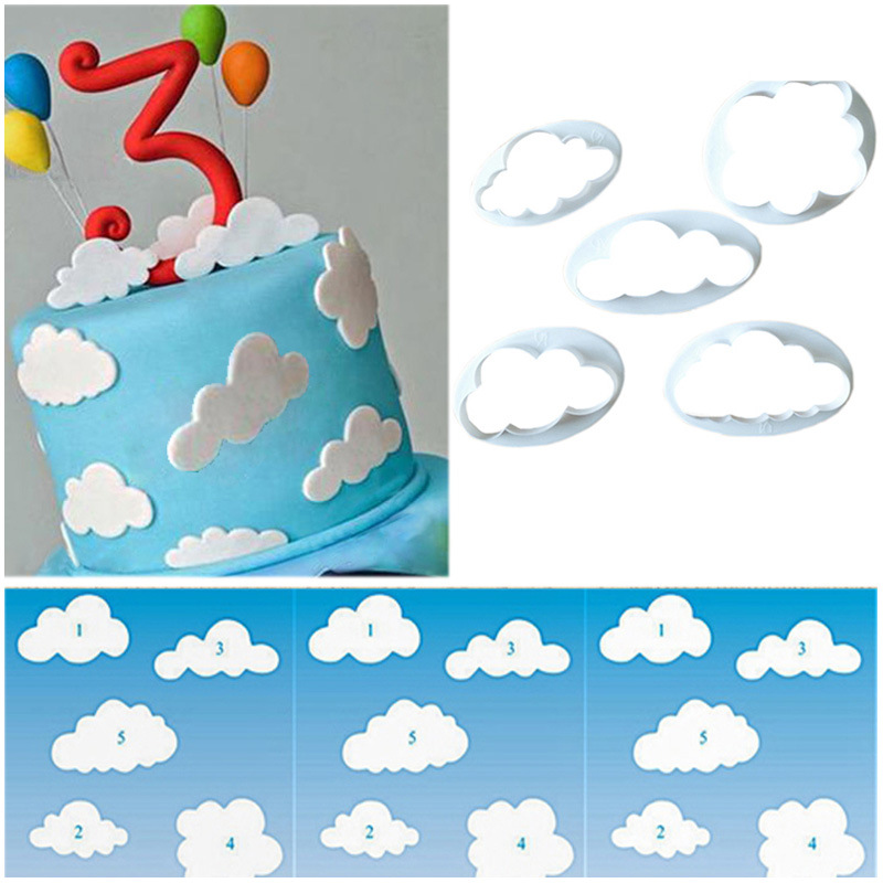 diy5pcs cloud baking model baking supplies suit cake printing die cutting mold plastic mold in stock