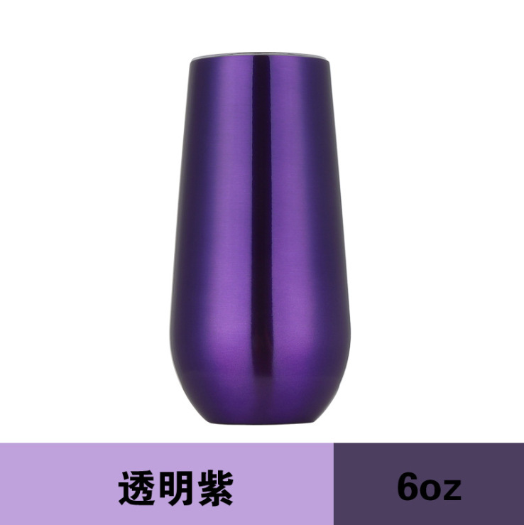 En stock 6oz Swig taza de vacío de cáscara de huevo 304 copa de vino tinto de acero inoxidable Big Belly Egg taza de cerveza de vacío en forma de U