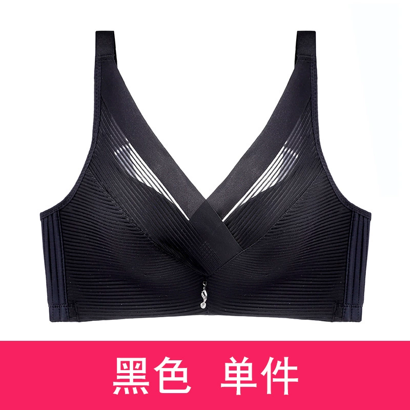 Sili cross -mesh gauze breathable stripes lace gentle and comfortable cotton stickers gathered and treated without trace underwear bra