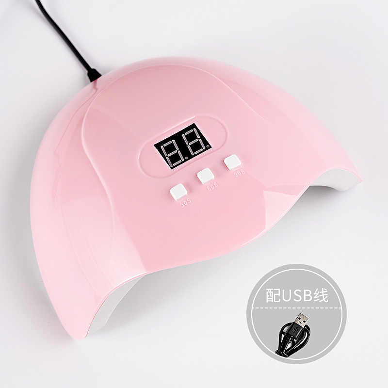Lámpara de uñas máquina de fototerapia 54W secador de inducción de secado rápido Esmalte de uñas pegamento tienda hogar Rosa lámpara de cocción LED no hace daño a las manos