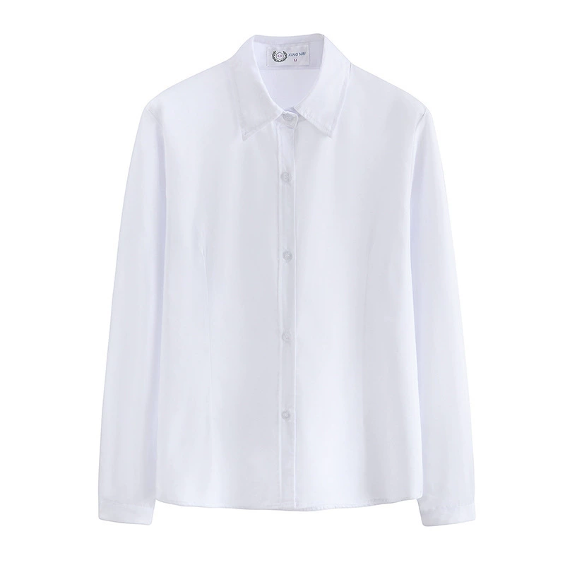 Летняя рубашка JK в японском студенческом стиле, Женская рабочая форма с острым воротником и длинным рукавом, Студенческая форма, форма для выпускного класса, белая рубашка