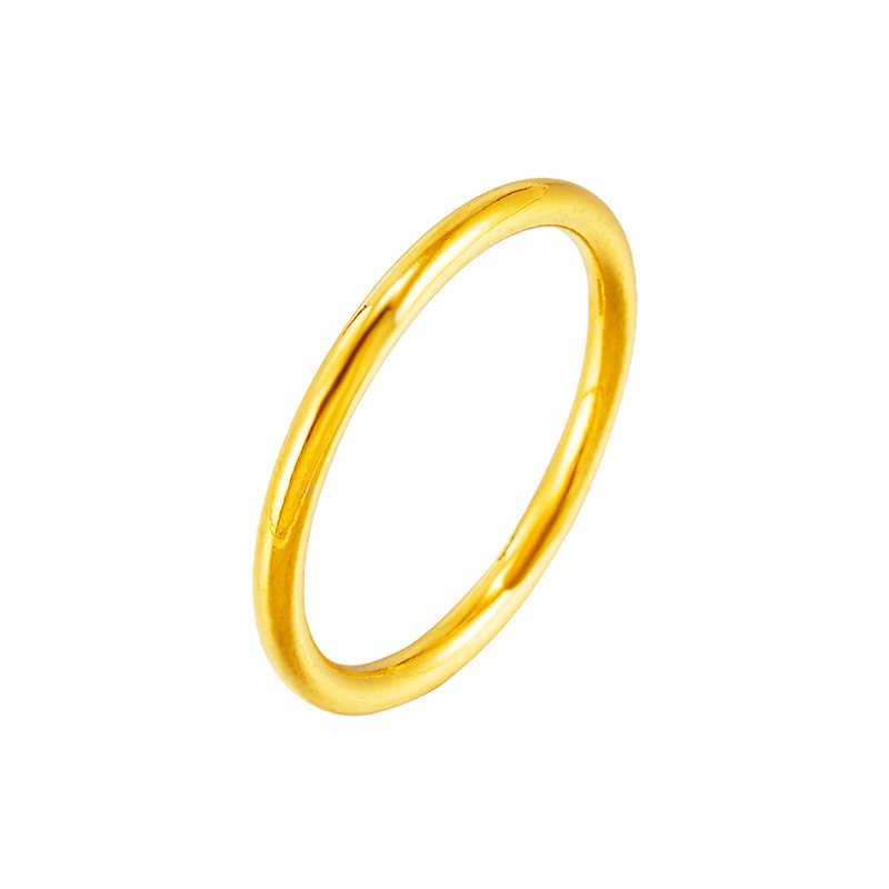 Clásico brillante antiguo patrimonio anillo llano Vietnam arena oro hembra cobre chapado en oro real anillo de la cola anillo ventas directas de la fábrica