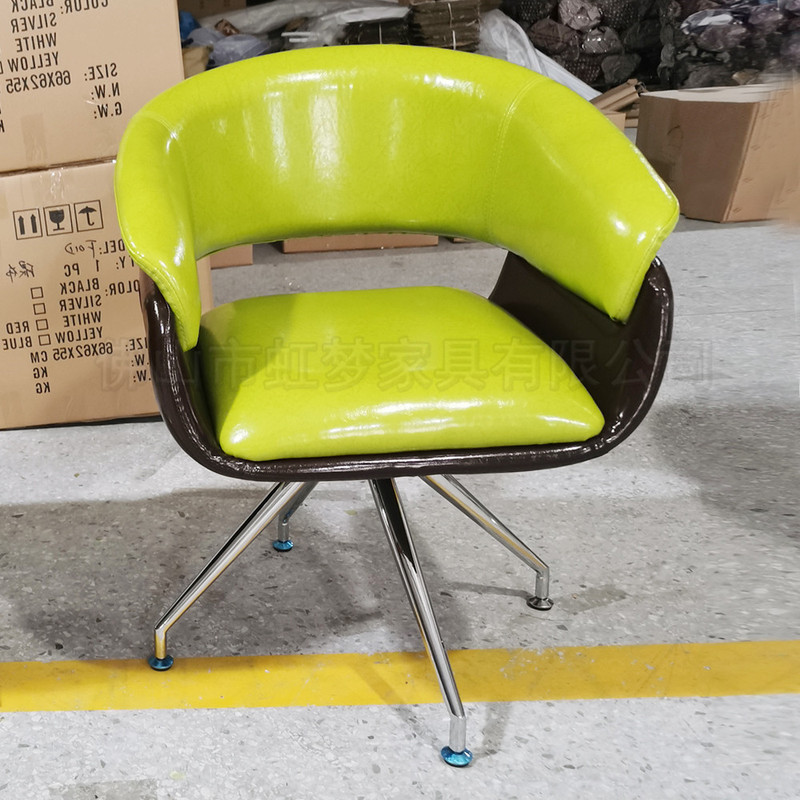 With lifting leisure office chair creative fashion apple green leather leisure chair reception room rotating negotiation chair manufacturers
