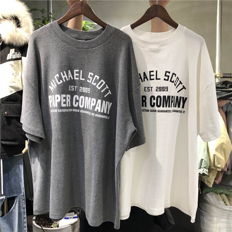 韓国の婦人服のゆったりした半袖のtシャツの女性の夏の大きいサイズのカジュアルな底のシャツの学生の丸首の上で服を代行します。|undefined