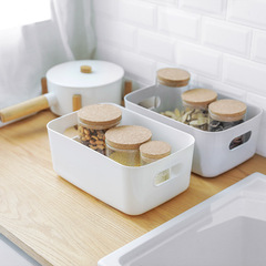 Desktop storage box kitchen storage box storage basket cosmetics rack bathroom sundries storage basket portable plastic basket