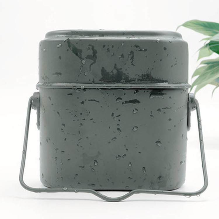 Bento alemán ventilador militar caja de almuerzo vintage nostálgico al aire libre multi-funcional caja de almuerzo traje hervidor de aluminio barbacoa caja de almuerzo