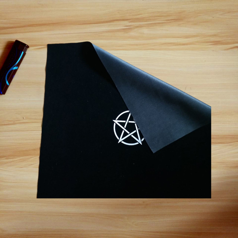 Spot tarot pentagrama negro púrpura franela mantel tapete tarjeta Carlo juego de mesa