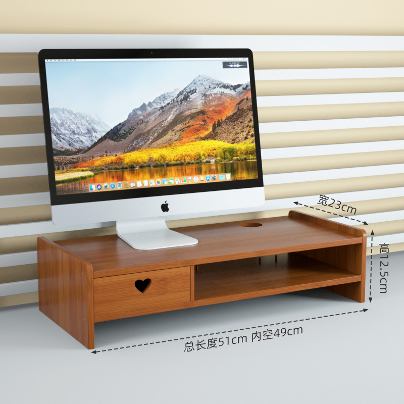 Pantalla de visualización de rack de almacenamiento de escritorio rack de aumento de altura de la computadora de Bambú