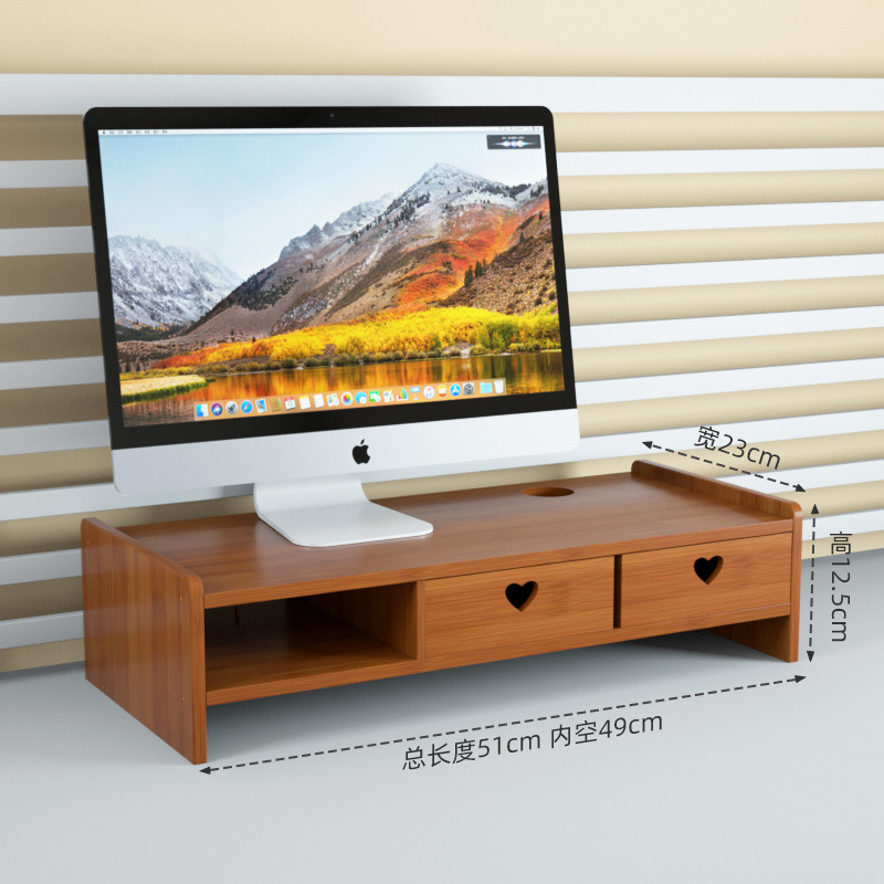 Pantalla de visualización de rack de almacenamiento de escritorio rack de aumento de altura de la computadora de Bambú