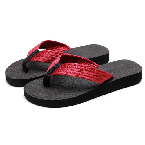 Summer Fashion Non-slip Herringbone Sandals for Students, Korean Style, Outerwear Beach Shoes for Couples, Flat, Harajuku Style, Slip-on Slippers for Men