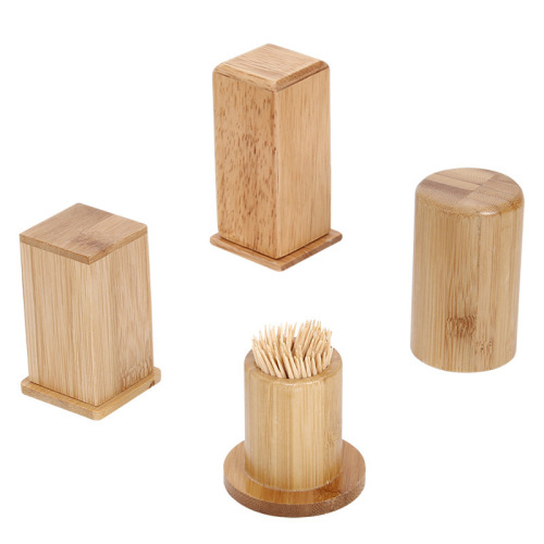 Creative toothpick box household bamboo toothpick tube engraved cotton swab tube hotel restaurant restaurant toothpick jar toothpick bottle