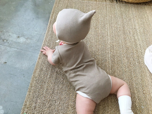 Baby Soft Skin Short Sleeve Bodysuit with Hat and Booties - Same as Korea's Newborn Baby Outfit