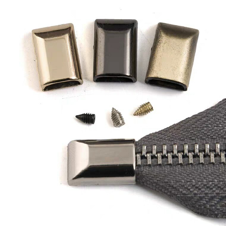 Factory supply zinc alloy zipper tail clip nylon bag zipper tail clip plug bag accessories