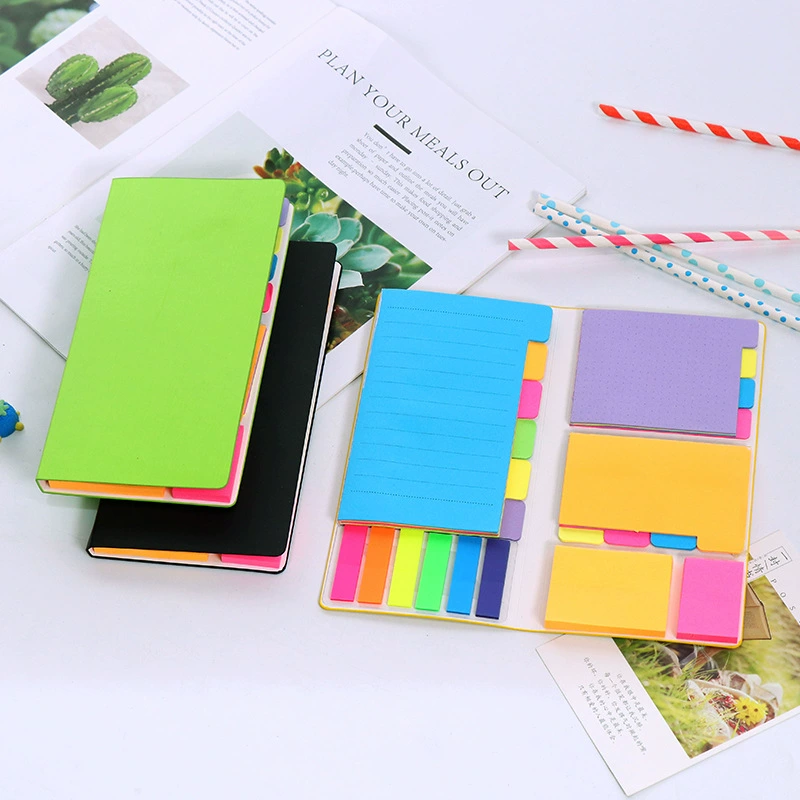 Sticky Note Notebook, Fluorescent Multi-Color, Universal 21×10 cm, Strong Adhesive