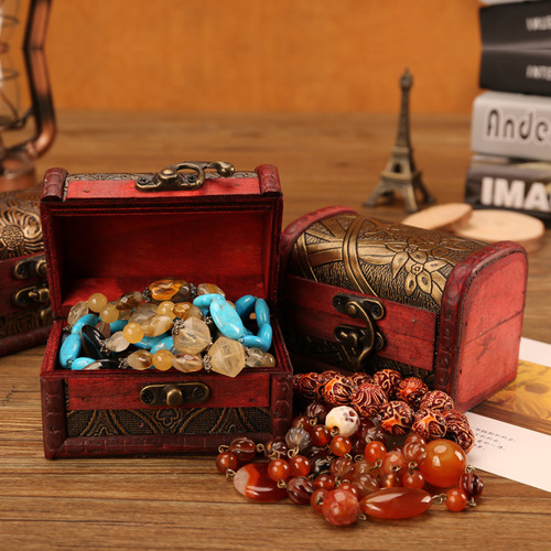 Hot-selling European creative wooden box storage box wedding candy box gift jewelry packaging box handicraft small box