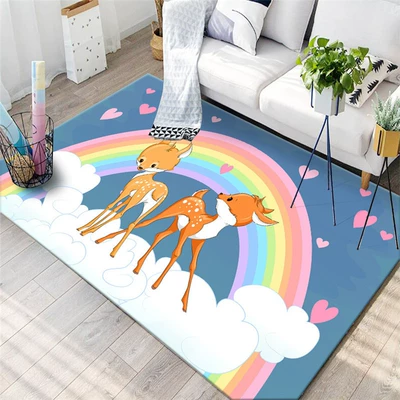 Tatami Fitness Floor Mat, Avtomobil döşəmə paspasları - blue-rainbow-fawn-40x-60cm