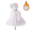 Autumn children's dress, fleece small princess costume, lace girl's skirt, long sleeve, increased thickness