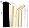 Metal handheld straw stainless steel, set, ecological milk tea, wholesale