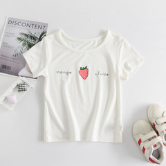 Fruit Element Print Girls' Short Sleeve 2024 Children's Summer Clothing Children's T-shirts Cotton Children's Clothing Wholesale Manufacturer
