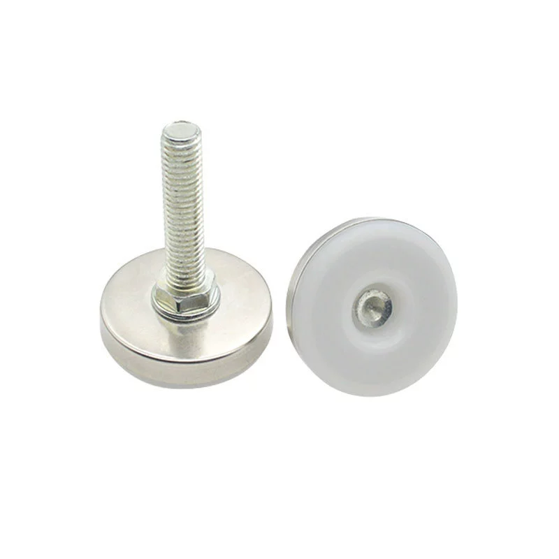 BaoLiShi Stainless Steel Adjustable Furniture Feet with White Base, M6/M8/M10 Threads, 15–40mm Heights