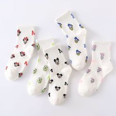 短襪子女學院風棉襪秋冬百搭白色卡通運動中筒襪