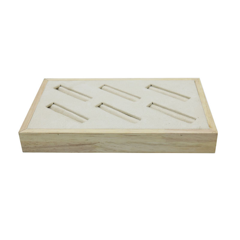 竹木米白新款珠宝首饰展示托盘手镯插盘戒指耳钉盘首饰店陈列道具