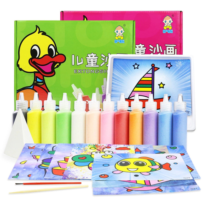 Children's Sand Painting Set DIY Color Sand Art Boys and Girls Toy Kindergarten Educational Handmade Sand Painting Gift Children's Sand Painting Set DIY Color Sand Art Boys and Girls Toy Kindergarten Educational Handmade Sand Painting Gift