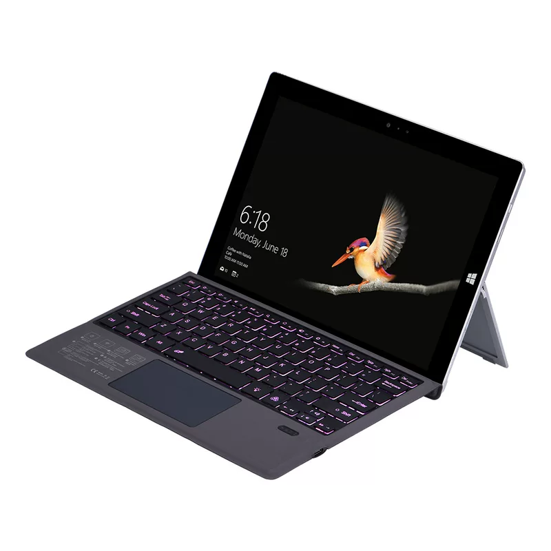 Bluetooth keyboard compatible with Surface Pro3/4/2017/5/6/7/7+, rechargeable, dark gray
