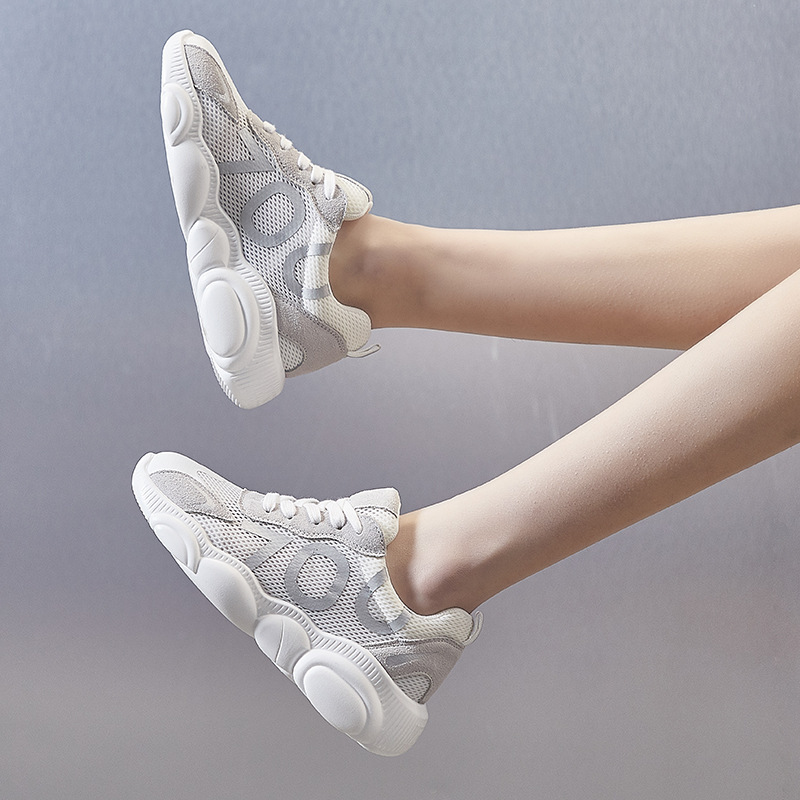 Genuine Leather Breathable Dad Shoes for Women 2025 Summer New Mesh Sports Shoes for Couples Versatile Student Casual Shoes for Women