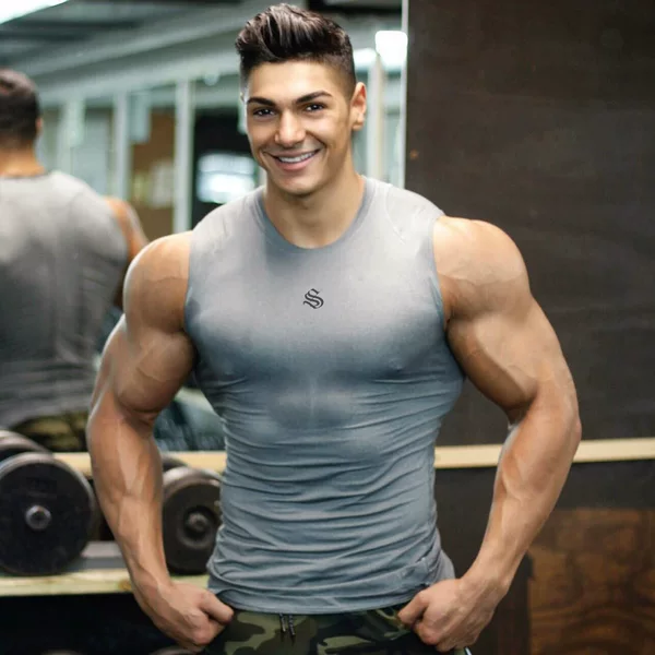2020 Summer Fitness Vest Men's ins Quick-drying Sports Running Basketball Brothers Tight Training Sleeveless Shirt