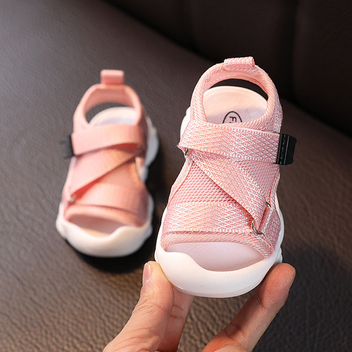 Baby sandals anti-kick boys toddler shoes 1-2 years old 3 summer baby beach shoes girls toe-toe toddler shoes soft sole