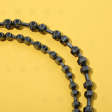 跨境黑胆石无磁哑铃散珠手串项链半成品串珠源头工厂直销现货