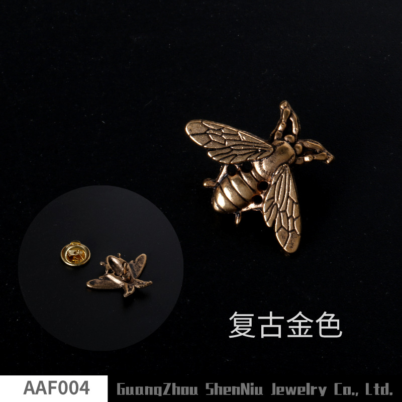 AAF004 Comercio exterior abeja vintage aleación de metal hebilla broche al por mayor/importado insecto pequeño broche