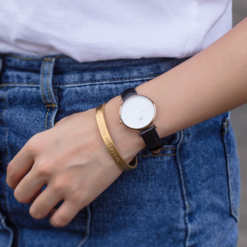 Trendy Brand European and American Longitude and Latitude Titanium Steel Bracelet Men and Women Coordinates Digital Couple Bracelet Creative Joker Jewelry Gift