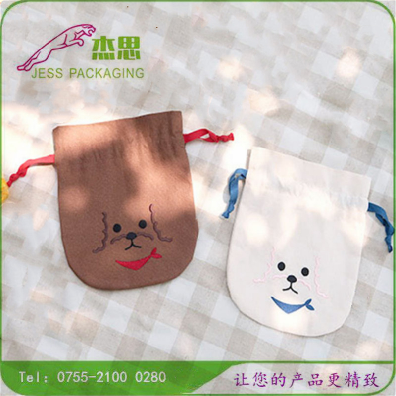 设计新款棉布绣花束口袋圣诞节日礼物袋零钱收纳袋量大从优