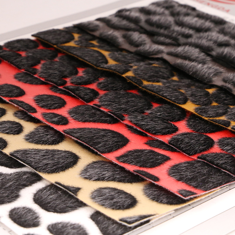 GLASSKING新款斑点植绒皮革花纹印花人造仿真毛皮料合成PU革现货
