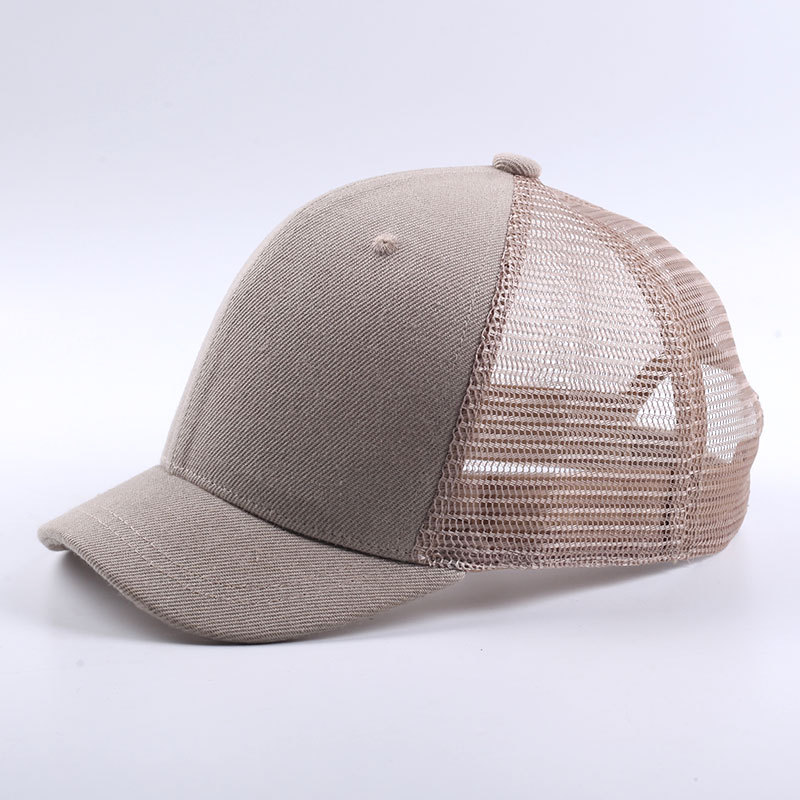 Khaki 4.5cm short eaves half mesh