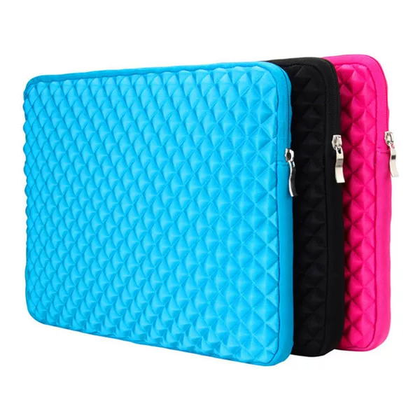 Cross-Border Diving Material Embossed Computer Bag Diamond Pattern iPad Fleece-Lined Protective Cover Tablet Embossed Waterproof Notebook