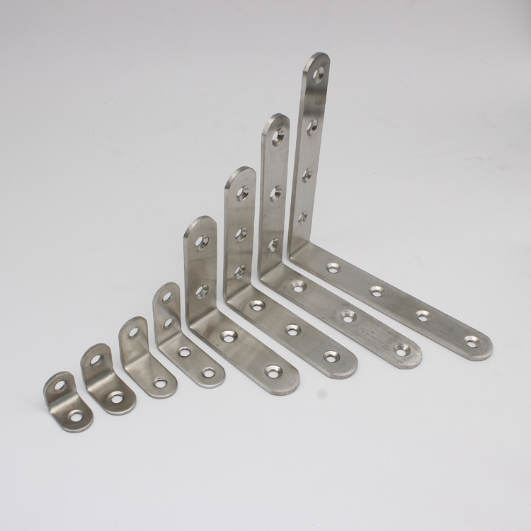 304 muebles código de ángulo de acero inoxidable 90 ° Acero inoxidable código de ángulo en forma de L engrosado muebles triángulo ángulo de código de ángulo recto soporte