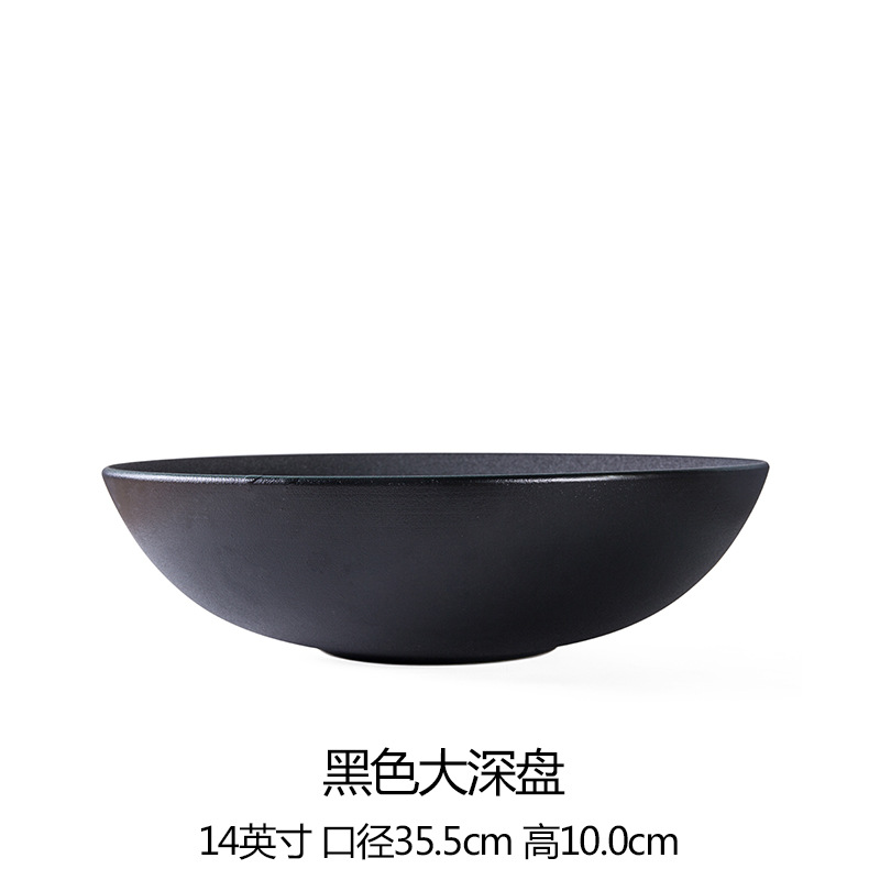 Plato de pescado escalfado Tazón Plato de cerámica esmerilado de gran tamaño