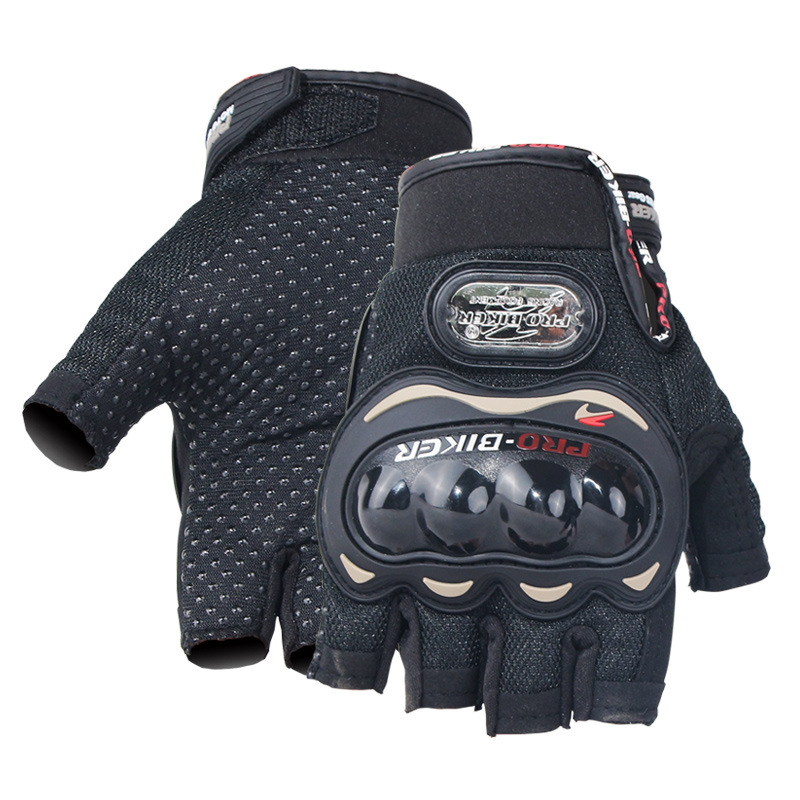 PRO-BIKER antideslizante de Protección Medio dedo guantes de carreras al aire libre off-road guantes de motocicleta guantes de equitación transpirables
