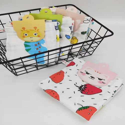 [Two cards per card] Six-layer high-density square towel 30*30 baby towel paper card saliva towel baby supplies