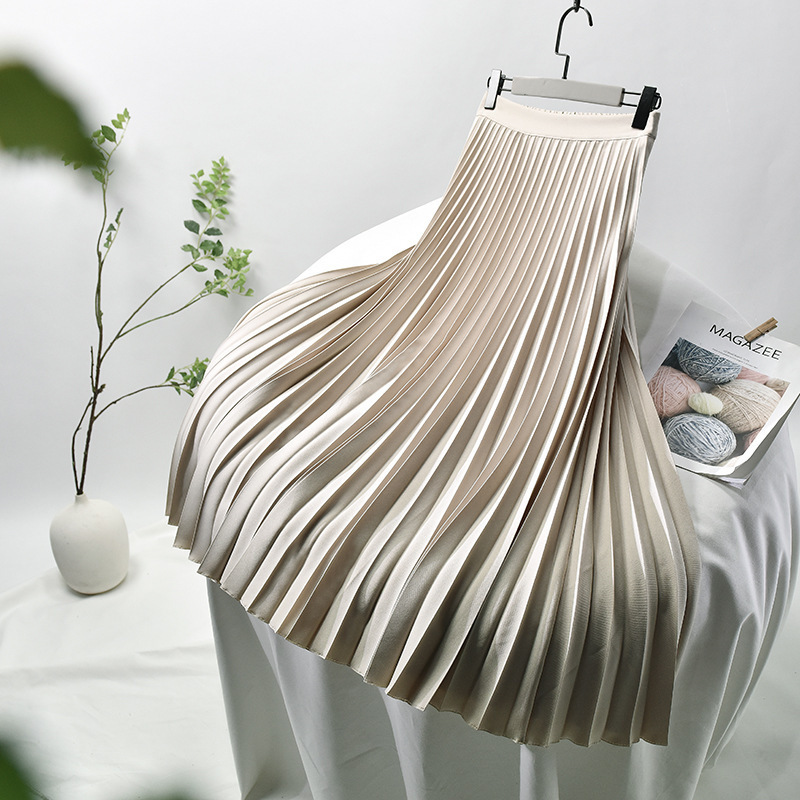 Elegant and Graceful, with a Flowing and High-Waisted Design That Makes You Look Taller and Slimmer, Featuring a Pleated A-Line Skirt and a Long Skirt for Women, New for Autumn and Spring Elegant and Graceful, with a Flowing and High-Waisted Design That Makes You Look Taller and Slimmer, Featuring a Pleated A-Line Skirt and a Long Skirt for Women, New for Autumn and Spring