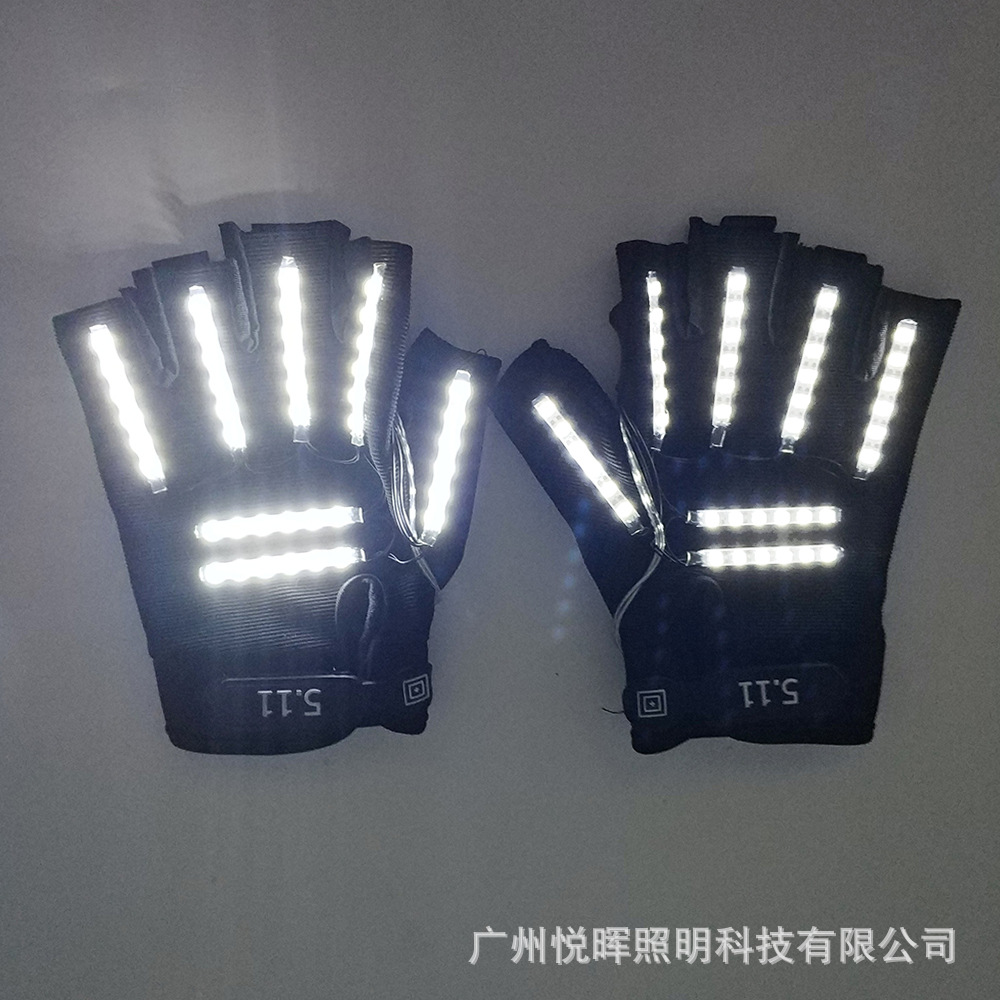 Nuevo LED parpadeante Guantes luminosos 6V etapa bar espectáculo nocturno traje mascarada Accesorios luminosos