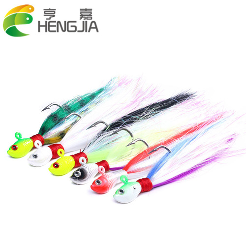 HENG JIA Hengjia Popular Luya Bait Soft Hair Lead Head Hook Beard Man 7g-85g Anti-Bottom Simulation Fishing Bait